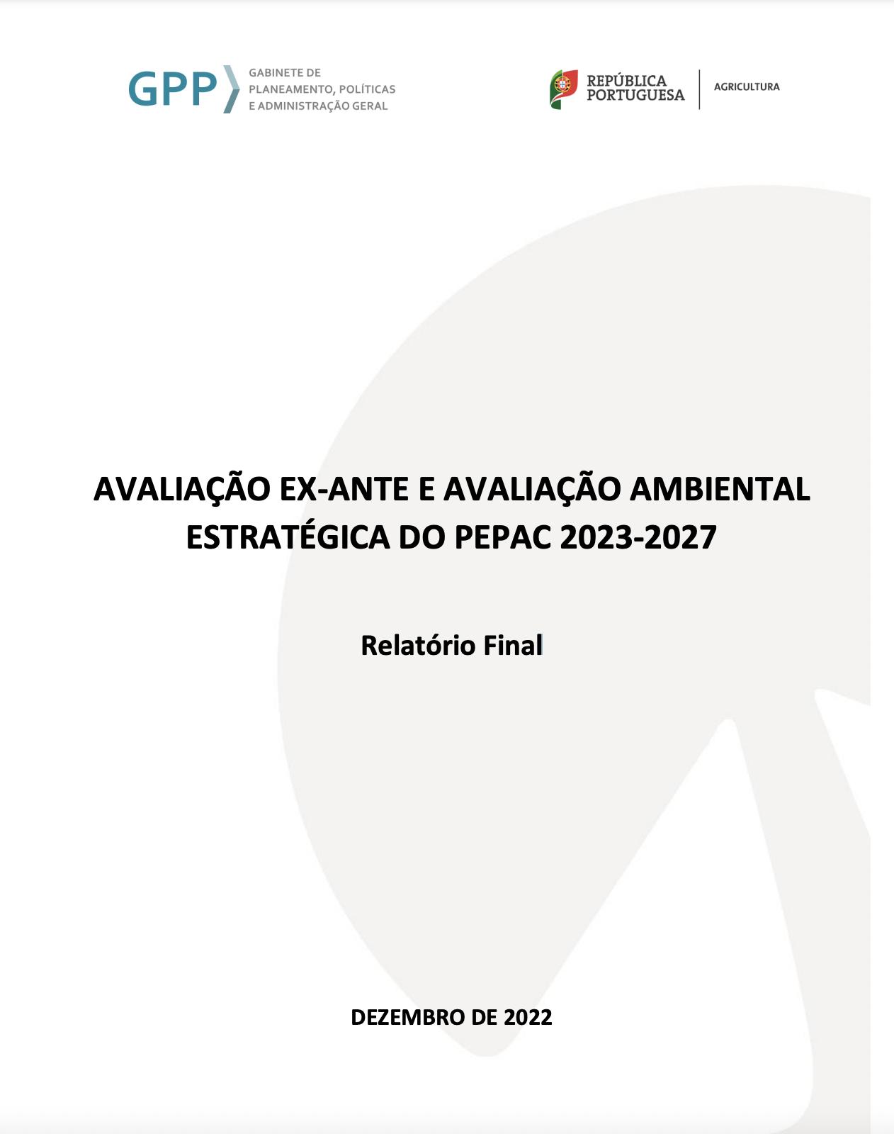 Avaliação ex-ante e avaliação ambiental estratégica do PEPAC 2023-2027 – Relatório Final